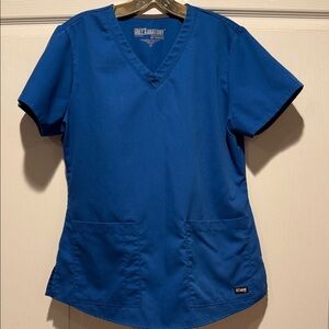 Grey's Anatomy Women's V-Neck Blue Scrub Top